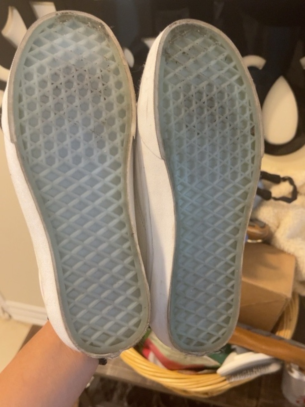 Vans Old Skool White Leather Sneakers Iridescent Side Stripe Women’s US 7 Y2K - Picture 2 of 3